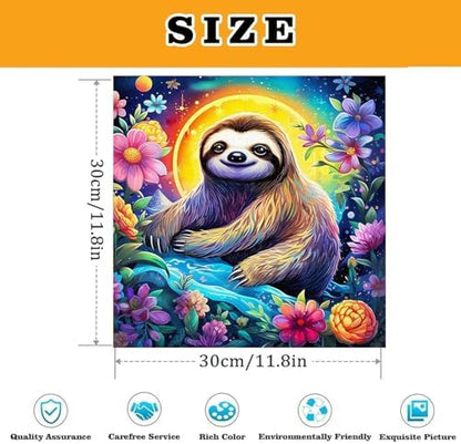3 Pack Sloth Paint by Numbers Kit for Adults Framed Canvas, Frameworkless - Image 3