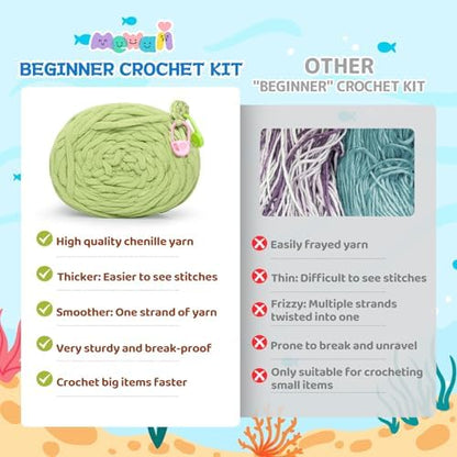 Mewaii Turtle Crossbody Bag Crochet Kit for Beginners, 40% Extra Yarn - Image 4