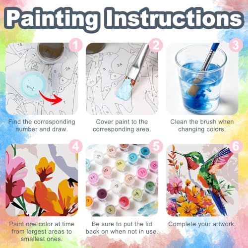 Hummingbird Framed Paint by Numbers Kit for Adults Beginner 8x12 inch - Image 6