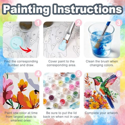 Hummingbird Framed Paint by Numbers Kit for Adults Beginner 8x12 inch - Image 6