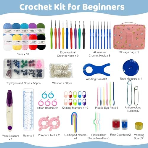 HYHJMISTY Beginner Crochet Kit with Ergonomic Hooks for Adult DIY Gift - Image 2