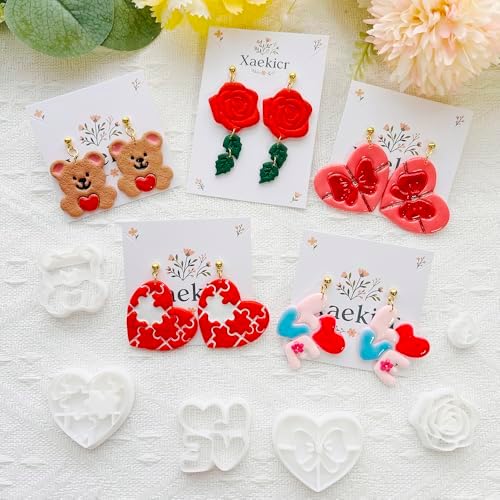 Xaekicr Heart Shape Polymer Clay Cutters Set – Polymer Molds & Clay Cutters for Polymer Clay, Decorative Earring, Clay Tools - Image 6