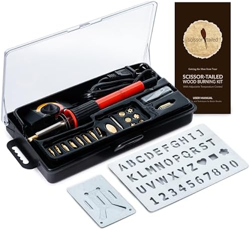 Wood Burning Kit 22PCS, Adjustable Temperature Pen with 18 Tips&Accessories All in a Storage Case - Complete Gift for Mastering The Art of Pyrography by Scissor-Tailed