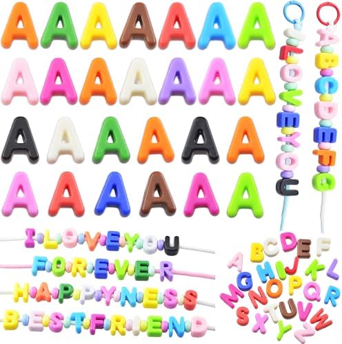 Large Letter Beads 26 Pcs 20mm 3D Paracord Beads Acrylic Colorful Bubble Big Alphabet Bead 6mm Large Hole Chunky Letter Bead for Keychains Purse Bag Charm Kit Backpack (26, Large Letter Beads A) by KJMLDIY