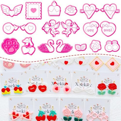 Valentine’s Day Polymer Clay Cutters Set – Romantic Polymer Clay Molds, Clay Cutters, Clay Earring Cutters, Clay Tools - Image 2