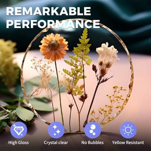 68OZ Crystal Clear Epoxy Resin Kit, Self Leveling, No Bubbles, Not Yellowing Epoxy Resin for Molding & Casting, Jewelry Making, DIY, Crafts, Countertops, River Tables, Wood Surfaces - 34OZ ×2 - Image 2