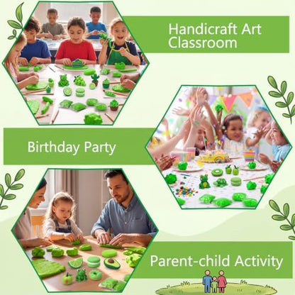 Air Dry Clay Bulk, Modeling Clay for Kids, 100 Pcs, Green - Image 6