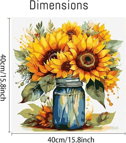 Sunflower Paint by Numbers Kit for Adults Beginners 15.7X15.7 Inch - Image 2