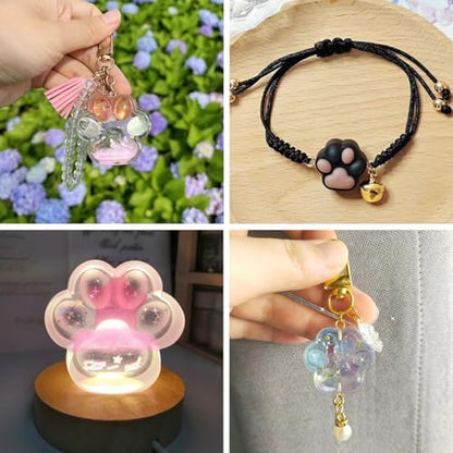 3Pcs Dog Cat Paw Print Silicone Molds Cute Puppy Kitten Paw Resin Casting Molds Pet Dog Paws Print Kit for DIY Epoxy Resin Crafts Dog Memorial Pieces Keychain Supplies 3 Sizes - Image 4