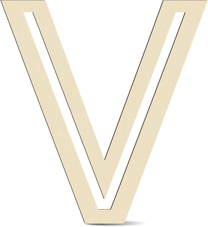Large Wooden Letters 14 inch for Wall Decor Crafts Big Wood Letter V 1/5 Inch Thick Unfinished Alphabet Cutouts Paintable Letters for DIY Wreath Home Party Wedding Baby Nursery Decorations (V)