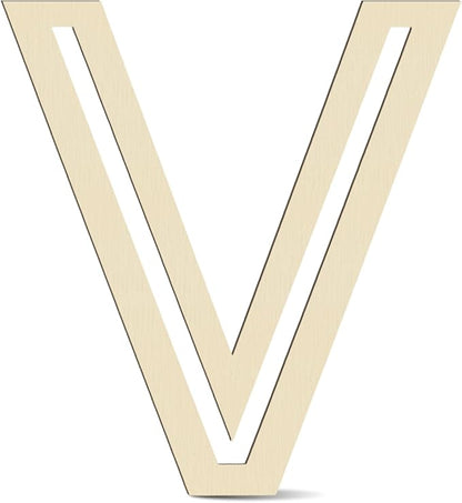 Large Wooden Letters 14 inch for Wall Decor Crafts Big Wood Letter V 1/5 Inch Thick Unfinished Alphabet Cutouts Paintable Letters for DIY Wreath Home Party Wedding Baby Nursery Decorations (V)