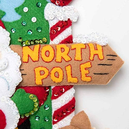 Bucilla 89228E Felt Applique Christmas Stocking Kit, 18", North Pole Santa - Image 4
