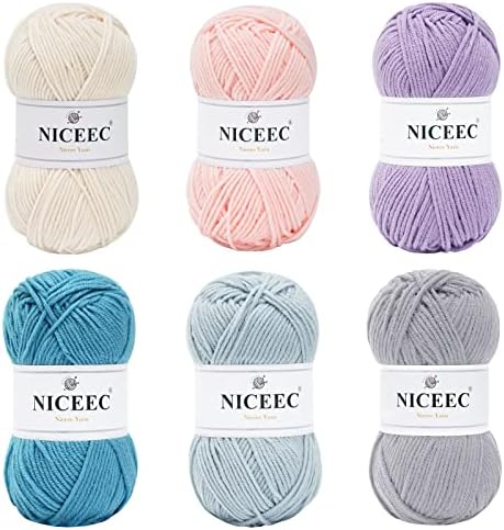 NICEEC 300g Soft Assorted Colors Yarn 100% Acrylic 870yds -Series 9 by NICEEC
