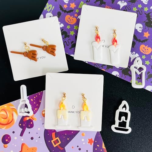 Xaekicr Halloween Polymer Clay Cutters Set – 8pcs Halloween Clay Cutters for Polymer Clay Jewelry, Clay Earring Cutters and Molds – Pumpkin, Tombstone, Witch Hat Clay Tools for DIY Crafts - Image 4