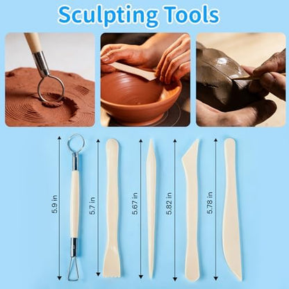 Acantha 27PCS Double-Ended Clay Tools Set, Colorful Sculpting Tools for Pottery, Polymer & Air Dry Clay, Ceramic Modeling Kit for Adults Kids Beginners - Image 4