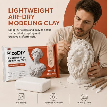Air Hardening Modeling Clay - Lightweight Air Dry Clay for Arts and Crafts - Image 6