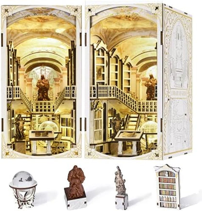 MiniCity Library of Gods DIY Book Nook Kit, Miniature House Puzzle with LED by MiniCity
