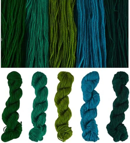 Cheriswelry 5 Skeins Acrylic Fiber Yarn for Weaving Knitting Crochet 2mm Green Theme Soft Craft Sewing Cord Threads Multicolor Skeins Yarn kit for Beginners Adults - Image 7