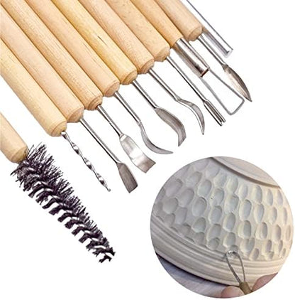 Pottery Tools, 44PCS Ceramic Clay Sculpting Tools Set with Plastic Case, for Beginners Expert Crafts Polymer Clay Club, Dotting, Modeling, Shaping Hobbyists, Artists, by Augernis - Image 3