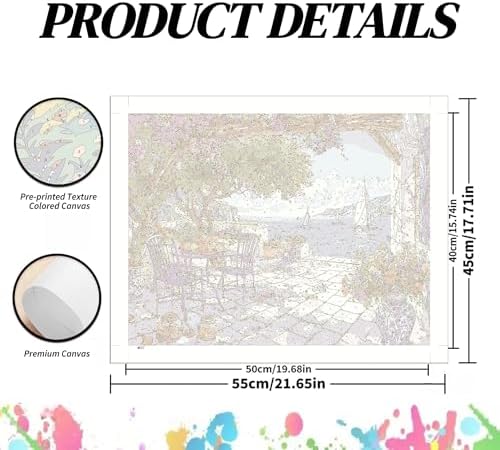 koemhxb Summer Coast Paint by Numbers Kit for Adults Beginners, Seaside Landscape Art Adult Paint by Numbers on Canvas, DIY Acrylic Oil Painting Crafts for Home Decor (16x20inch) - Image 2