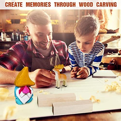 Basswood Carving Blocks, 20PCS Whittling Wood Blocks Kit with 2 Different Sizes, Bass Wood for Carving Easy to Use, for Kids and Adults - Image 6