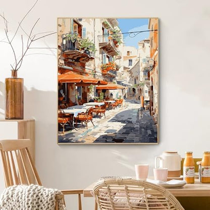 PRASIO Paint by Numbers Kit for Adults Beginner, Landscape Adult Paint by Number Kits on Canvas, DIY Acrylic Watercolor Oil Paint by Number for Adults for Home Decor Gift 16x20 Inch - Image 2