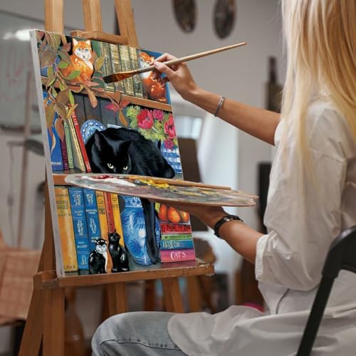 Yezavesu Black Cat Paint by Numbers Kit for Adults Without Frame 16x20 in - Image 5