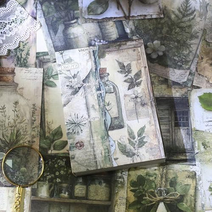 160 Sheets Vintage Flower Scrapbook Paper Green Collage Flowers No Repeating Patterns Perfect for Junk Journal DIY Cards Craft Albums Scrapbooking Supplies (Green, 3.9 x 5.5 inches) - Image 6