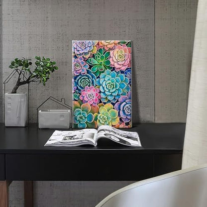 HeeBenor Framed Paint by Numbers Kit for Adults, Succulent, 8x12 Inch - Image 6