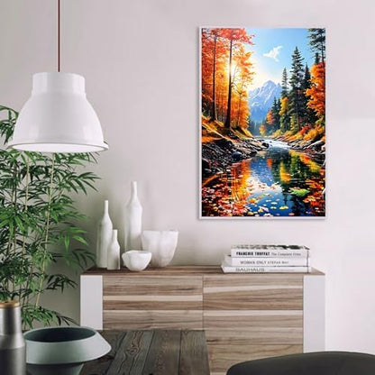 MaiMMaledy Paint by Numbers Kit for Adults Beginners Canvas Pictures with Framed Drawing Painting Acrylic Pigment with Wooden Triangle Easel Colorful Natural Scenery 8Wx12L inch - Image 6