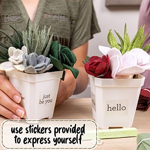 Hapinest DIY Potted Felt Succulents Craft Kit for Adults Women Teens and Seniors, Arts & Crafts for Ages 6 Years and Up - Image 6