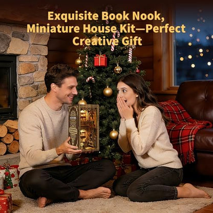 CLICLIET Book Nook, DIY Book Nook Kits for Adults, 3D Tiny Dollhouse Kits - Image 6