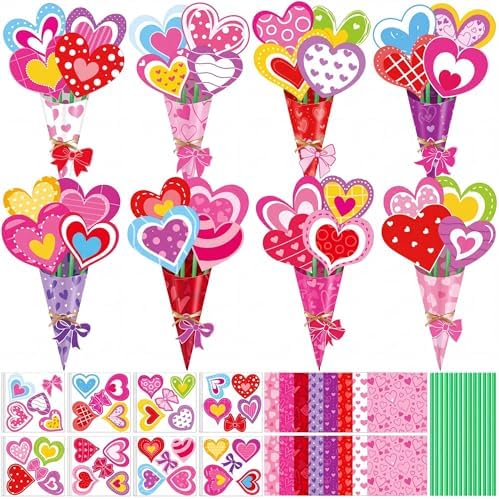 Motipuns 48 Set Graduation Flower Bouquet Craft Kit DIY Flower Paper Crafts Colorful Make Your Own Teachers Gifts for 2026 End of Year Last Day of School Gifts Handmade Project Home Activities by Motipuns