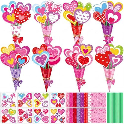 Motipuns 48 Set Graduation Flower Bouquet Craft Kit DIY Flower Paper Crafts Colorful Make Your Own Teachers Gifts for 2026 End of Year Last Day of School Gifts Handmade Project Home Activities by Motipuns