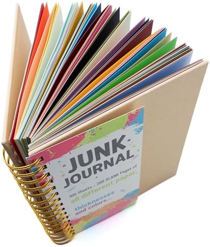 KAIU Junk Journal 8.5x5.5'' Half Letter, 100 Unique Sheets 200 Pages by KAIU