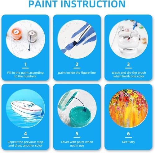 Paint by Numbers Kit for Adults Beginner, Landscape Paint by Numbers Colosseum, DIY Easy Acrylic Watercolor Oil Painting Kit with Brushes, Arts and Crafts for Adult for Home Decor 12x16 in T-95 - Image 7