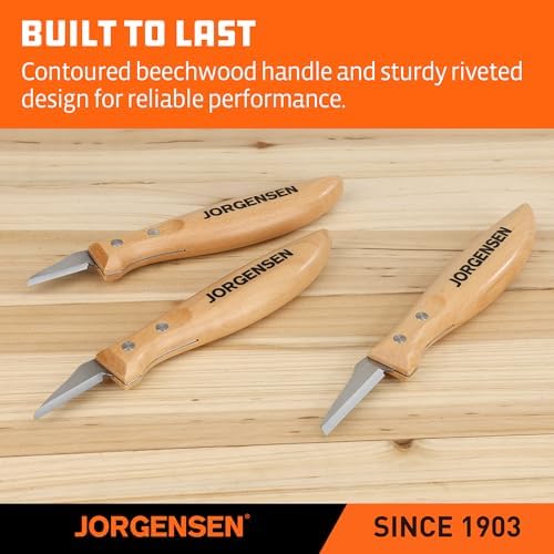 Jorgensen 3-Piece Wood Carving Tool Set with Stainless Steel Knives - Image 4