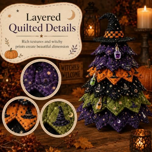 2026 New Christmas & Halloween DIY Quilted Fabric Tree Kit, 3D Layered Sewing Craft Set for Beginners, Christmas Tree Quilt Kit, Handmade Tabletop Holiday Decor, Gift for Craft Lover - Image 4