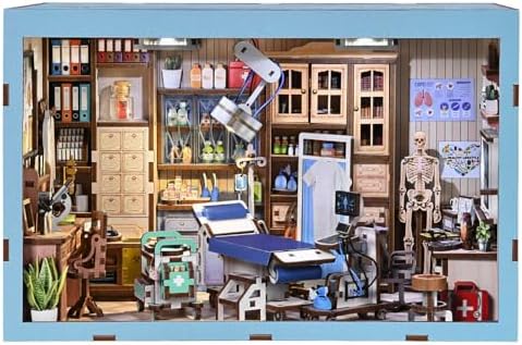 fifijoy Book Nook Kit - Doctors Office DIY Miniature House Dollhouse Kit for Adults and Teens, Booknook Mini Doctors Clinic Bookshelf Insert Decor 3D Wooden Puzzle, Gifts for Family by fifijoy
