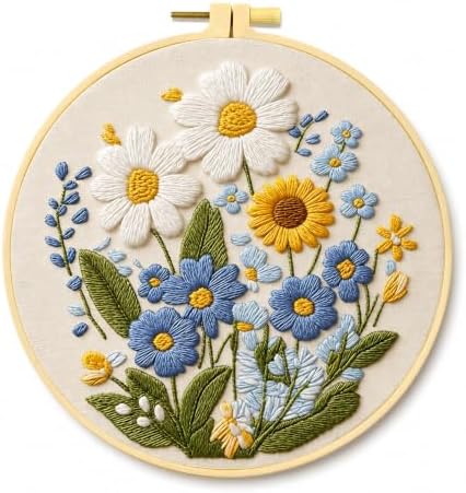 HRTHRT Embroidery Kit for Beginners, Flower DIY Craft Set with Hoop by Unknown