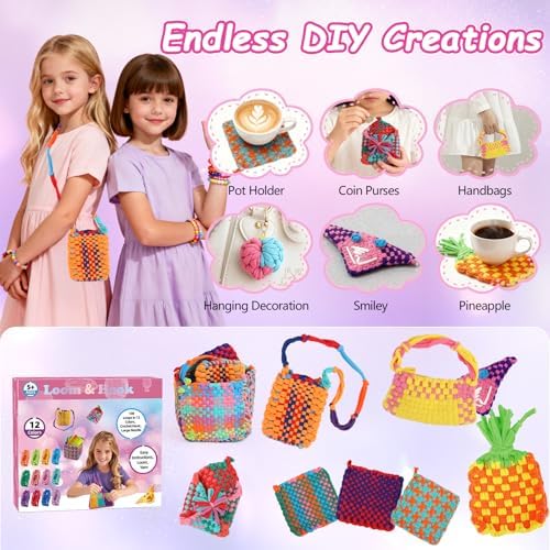 216 PCS Loom Loops Refill for Weaving Loom Kit Toys, Elastic Potholder Loom Loops DIY Arts and Crafts Supplies Set for Kids Beginners Christmas Birthday Gifts for Girls 5 6 7 8-12 13 Year Old - Image 5