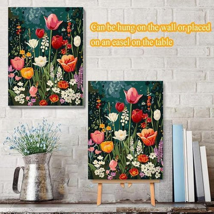 Meothan Framed Paint by Numbers Kits for Adults 12x16in with Wooden Easel - Image 3