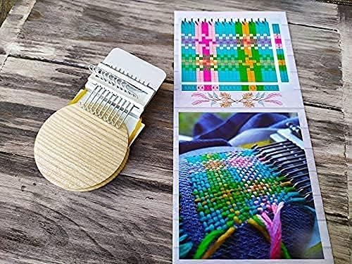 Small Loom Fast Speed Weve Type Weave Tool, Mini Rainbow Weaving Loom Wooden Multi-Craft Creative DIY Weaving Arts, Most Convenient Darning Machine to Repair of Small Holes in Clothes (42 Hooks) - Image 4