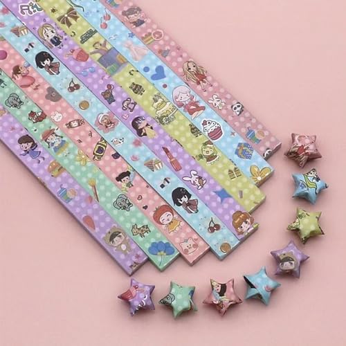 Origami Paper Stars, Colorful Handcraft Origami Lucky Star Paper DIY Paper Arts Creativity Hand Art Crafts (Happy Girl(540) sheets) by Hvogvok