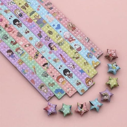 Origami Paper Stars, Colorful Handcraft Origami Lucky Star Paper DIY Paper Arts Creativity Hand Art Crafts (Happy Girl(540) sheets) by Hvogvok