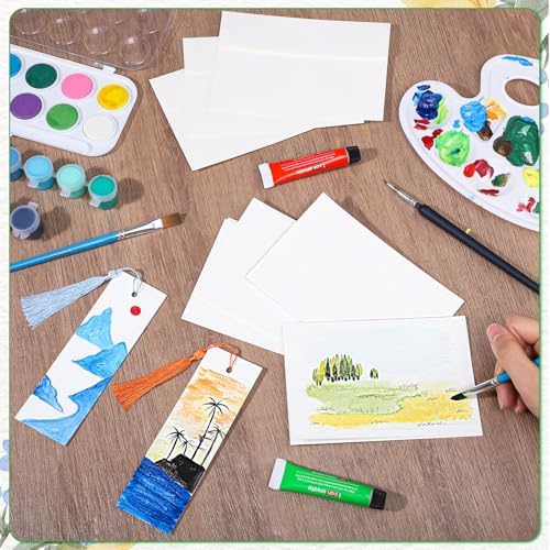 200 Pcs Watercolor Bookmark Making Kit with Cards, Envelopes & Tassels - Image 4
