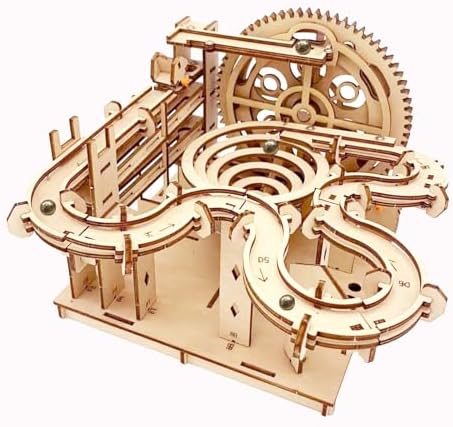 3D Puzzle Wooden Marble Run for Adults DIY Mechanical Puzzle Wood Crafts by IQIETOY