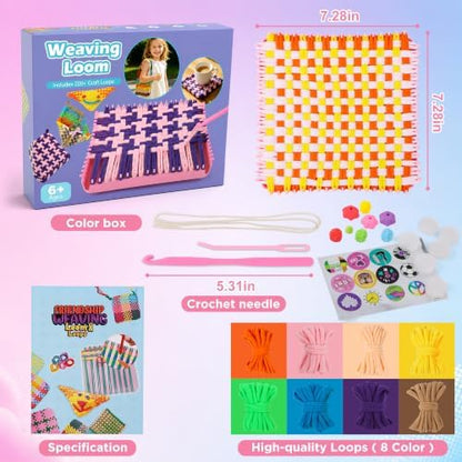 Weaving Loom Kit for Kids - DIY Potholder Craft Loops Set Girls Age 6-12 - Image 7