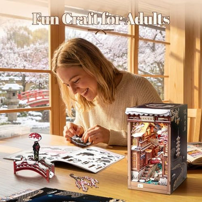 Fsolis Book Nook Kit for Adults – Japanese DIY 3D Wooden Puzzles - Image 5