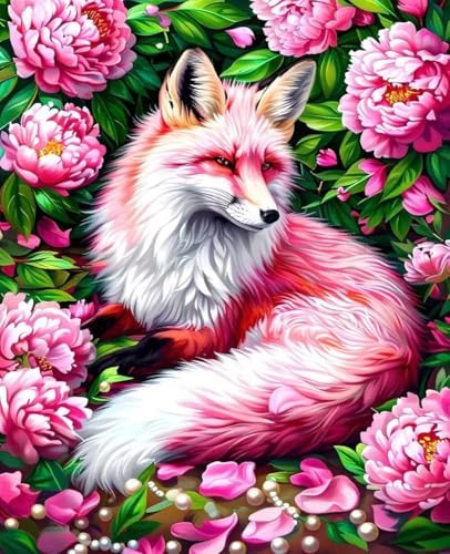Paint by Numbers Kit for Adults Beginner, Fox Paint by Numbers Flower, DIY Easy Acrylic Watercolor Oil Painting Kit with Brushes, Arts and Crafts for Adult for Home Wall Decor, Gifts 40x54 in 5-65 by Unknown